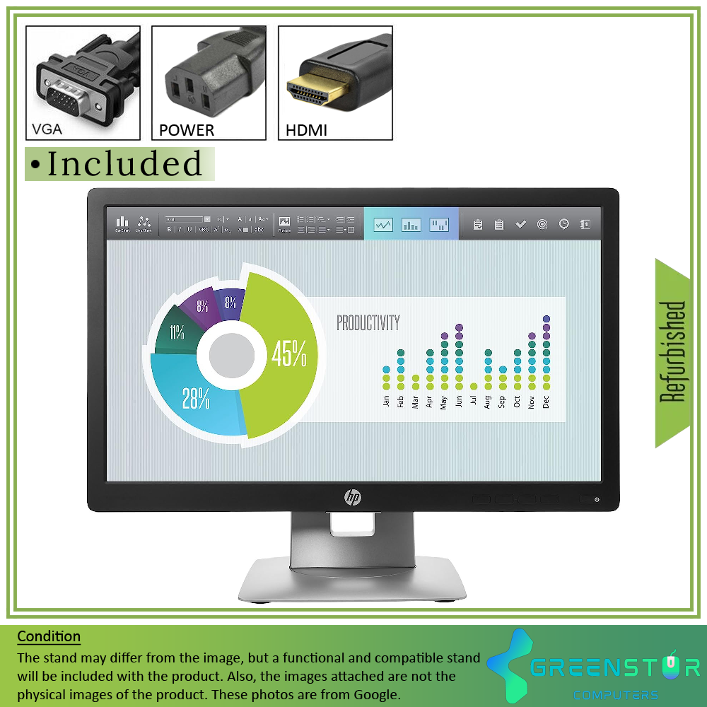Refurbished(Good) - HP EliteDisplay E202 20" 1600x900 Widescreen LED backlit LCD IPS Monitor