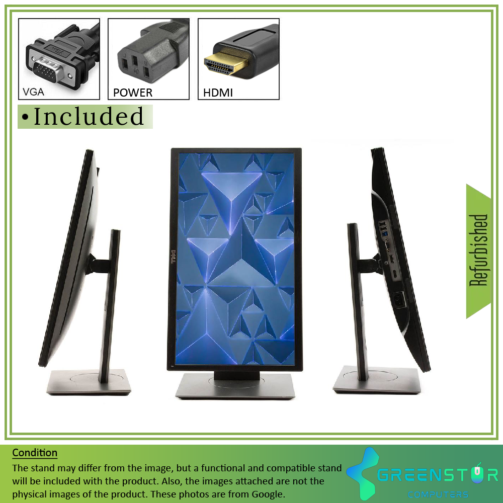 Refurbished(Good) - Dell Professional P2217H 22" Widescreen 1920x1080 FHD LED Backlight LCD IPS Panel Monitor | VGA, HDMI, Displayport