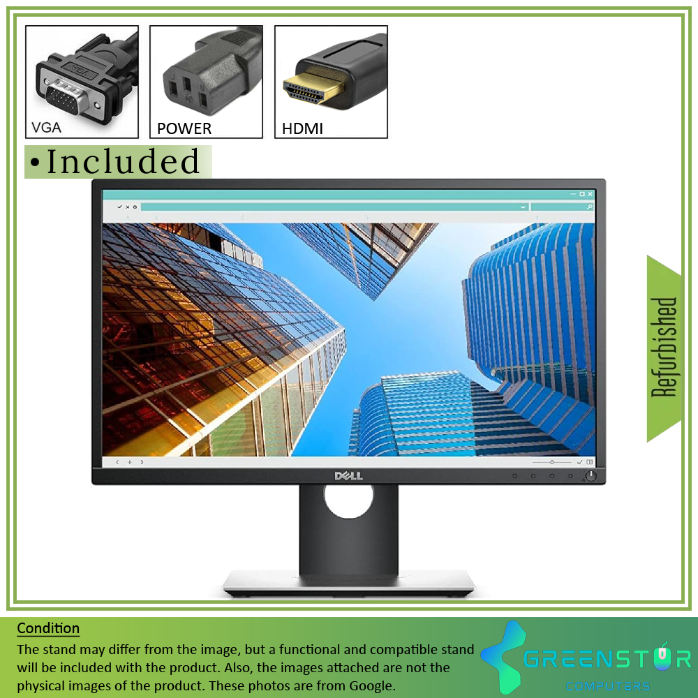 Refurbished(Good) - Dell Professional P2217H 22" Widescreen 1920x1080 FHD LED Backlight LCD IPS Panel Monitor | VGA, HDMI, Displayport