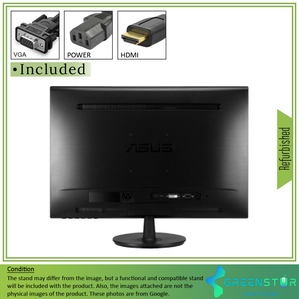 Refurbished(Good) - ASUS VS24AH-P 24" Widescreen 1920x1080 Full HD LED Backlight AH-IPS LCD Monitor | VGA D-Sub, DVI-D, HDMI 1.4