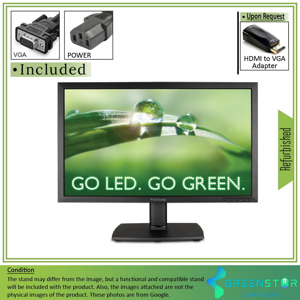 Refurbished(Good) - ViewSonic VA2251M-LED 22" Widescreen 1920x1080 Full HD LED Backlight TN Monitor : VGA D Sub | DVI-D