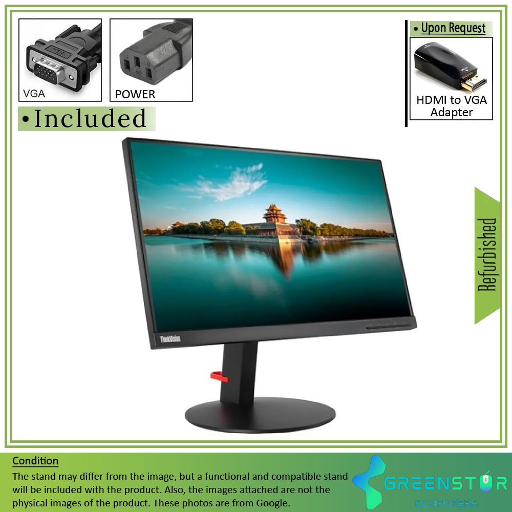 Refurbished(Good) - Lenovo T2364PA 23" Widescreen 1920x1080 LED Backlight IPS LCD Monitor : VGA D Sub | HDMI1.4 | Display Port