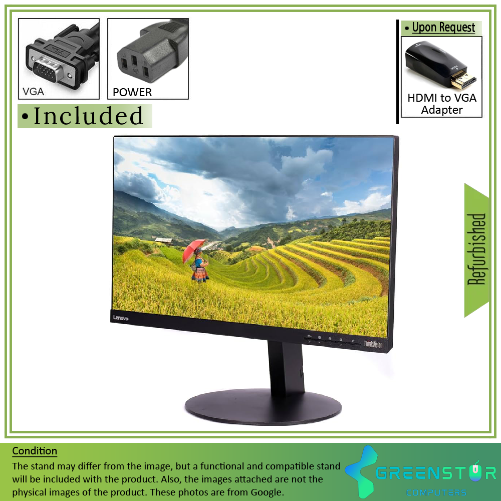 Refurbished(Good) - Lenovo T2364PA 23" Widescreen 1920x1080 LED Backlight IPS LCD Monitor : VGA D Sub | HDMI1.4 | Display Port