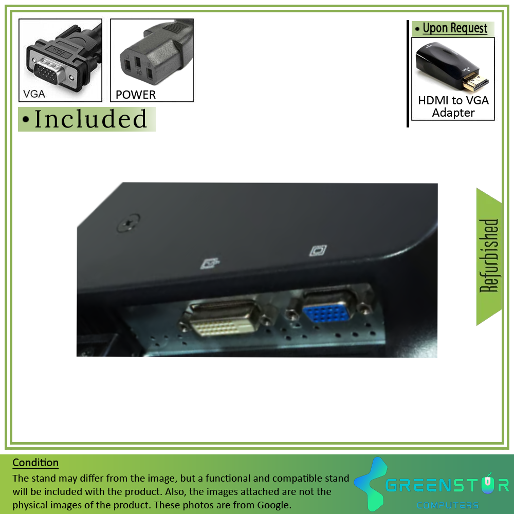 Refurbished(Good) - HP ProDisplay P201 20" Widescreen 1600x900 LED Backlight TN LCD Monitor : VGA D Sub | DVI-D