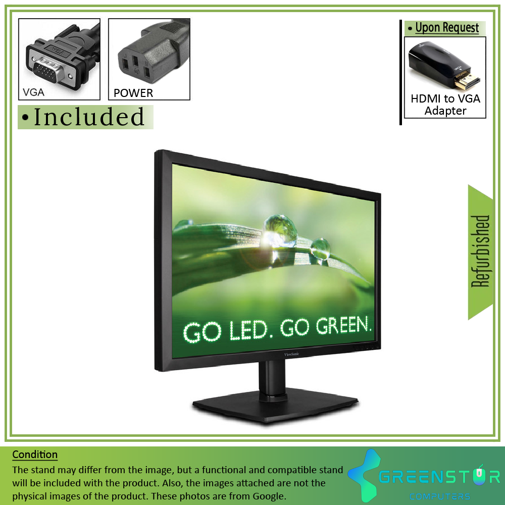 Refurbished(Good) - ViewSonic VA2251M-LED 22" Widescreen 1920x1080 Full HD LED Backlight TN Monitor : VGA D Sub | DVI-D