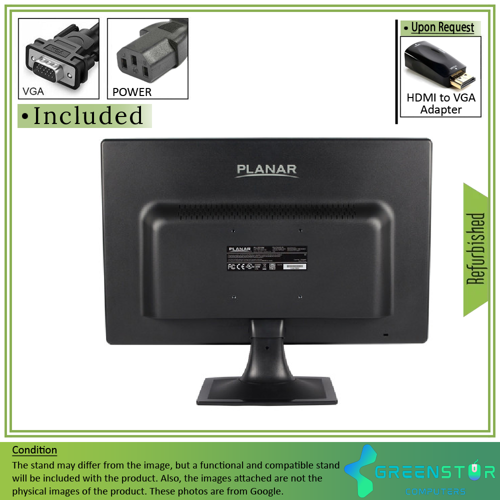 Refurbished(Good) - Planar Systems PLL2210W 21.5" Widescreen 1920 x 1080 Full HD LCD Monitor| VGA, DVI