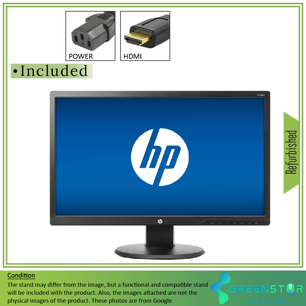 Refurbished(Good) - HP 22uh 21.5" Widescreen 1920x1080 FHD LED Backlight LCD TN Monitor | VGA, DVI, HDMI