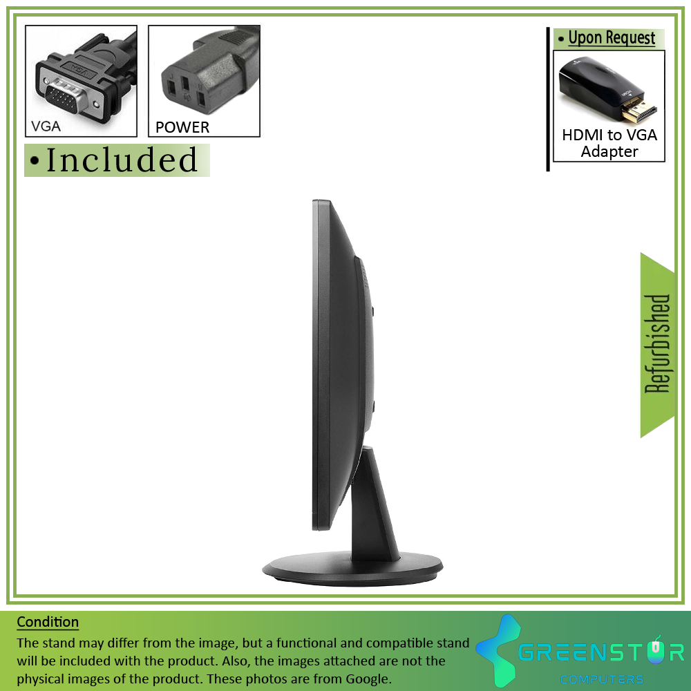 Refurbished(Good) - HP 24uh 24" Widescreen 1920x1080 Full HD LED Backlight TN LCD Monitor : VGA D Sub | DVI D | HDMI