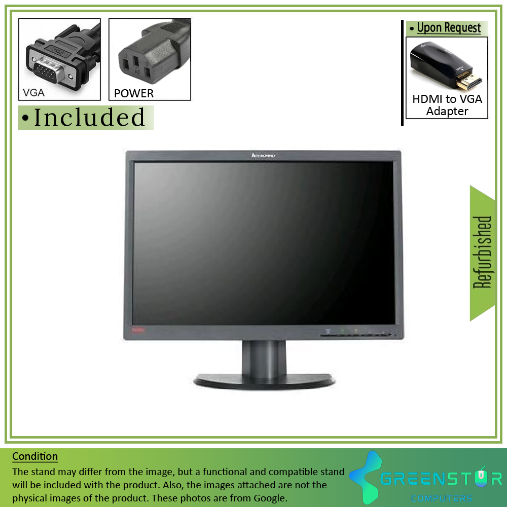 Refurbished(Good) - Lenovo LT2223pwC 22" Widescreen 1920x1080 Full HD LED Backlight TN LCD Monitor : VGA D Sub | HDMI1.4 | Display Port