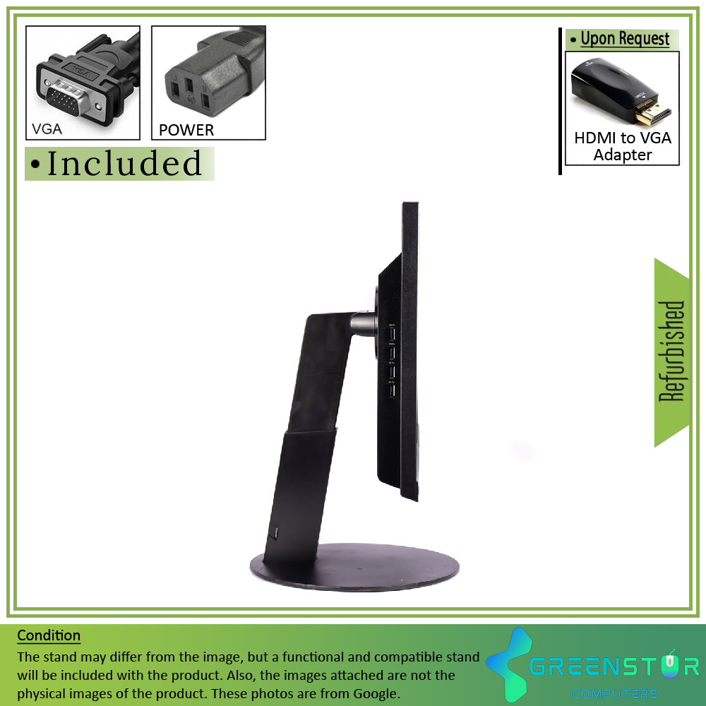 Refurbished(Good) - Lenovo T2364PA 23" Widescreen 1920x1080 LED Backlight IPS LCD Monitor : VGA D Sub | HDMI1.4 | Display Port