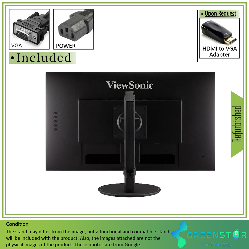 Refurbished(Good) - ViewSonic VA2447-MHJ 24'' Wide 1920x1080 Full HD LED Backlight MVA LCD Monitor : VGA D Sub | HDMI 1.4