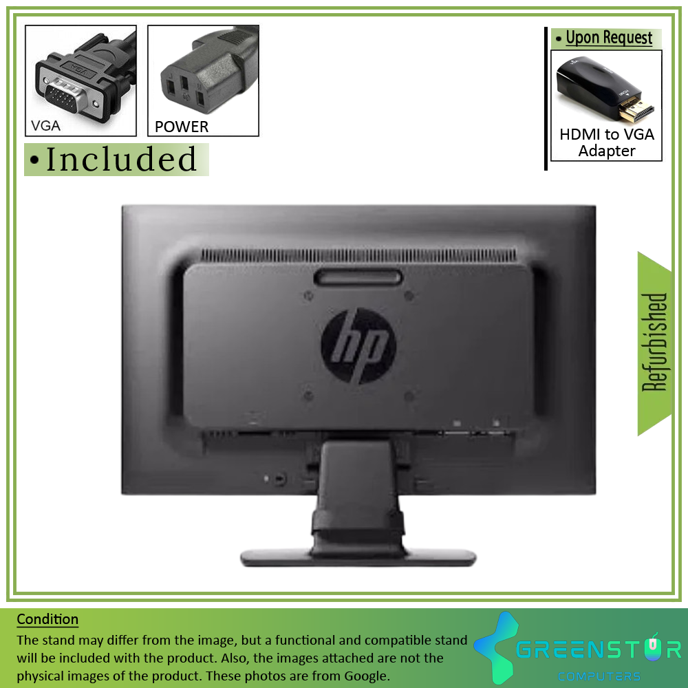 Refurbished(Good) - HP ProDisplay P201 20" Widescreen 1600x900 LED Backlight TN LCD Monitor : VGA D Sub | DVI-D