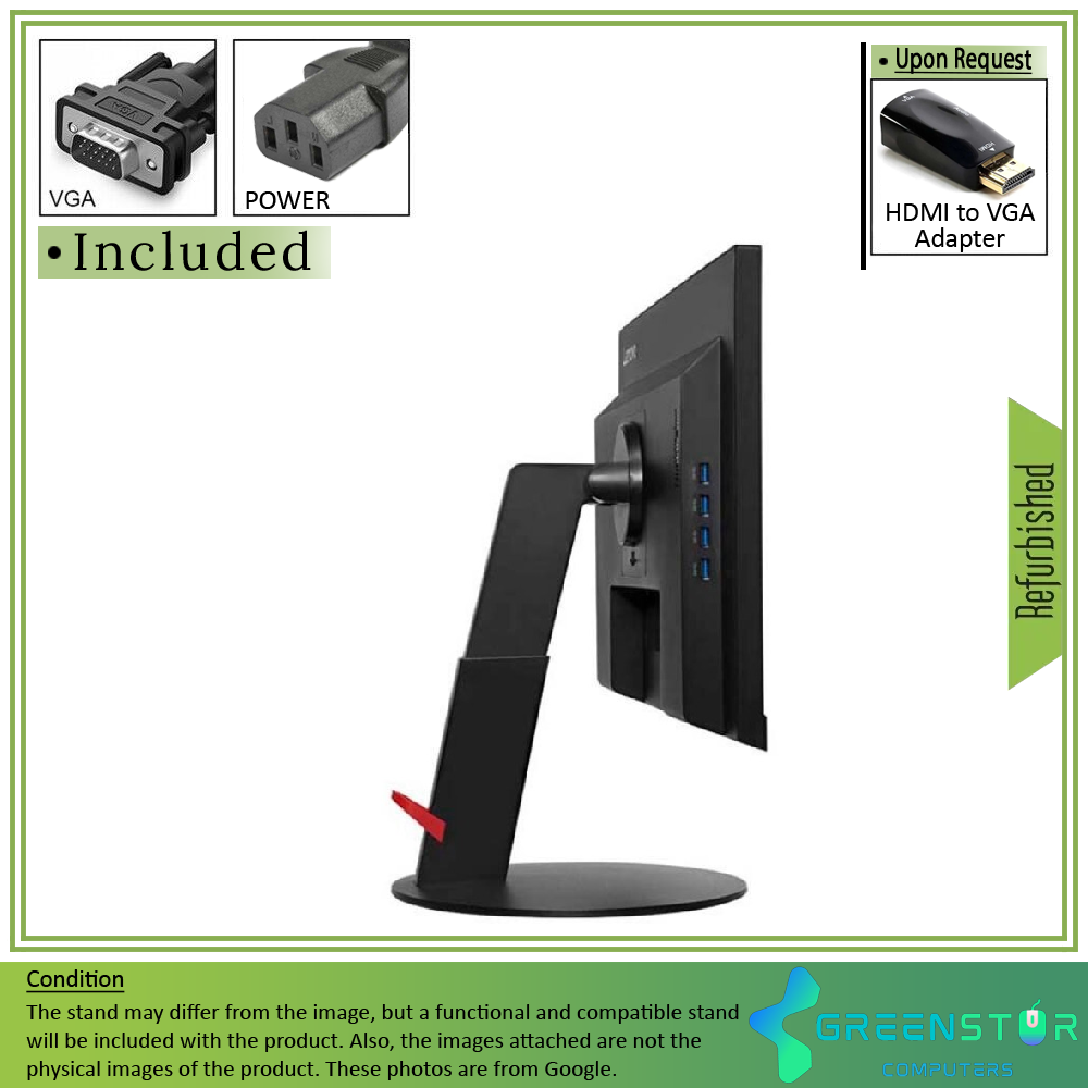 Refurbished(Good) - Lenovo T2364PA 23" Widescreen 1920x1080 LED Backlight IPS LCD Monitor : VGA D Sub | HDMI1.4 | Display Port