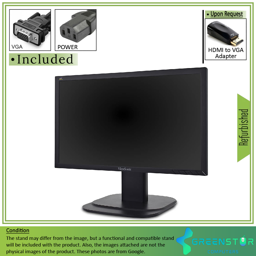 Refurbished(Good) - ViewSonic VG2039M-LED 20" Widescreen 1600 x 900 LED Backlight LCD Monitor | VGA D, DVI-D, DisplayPort