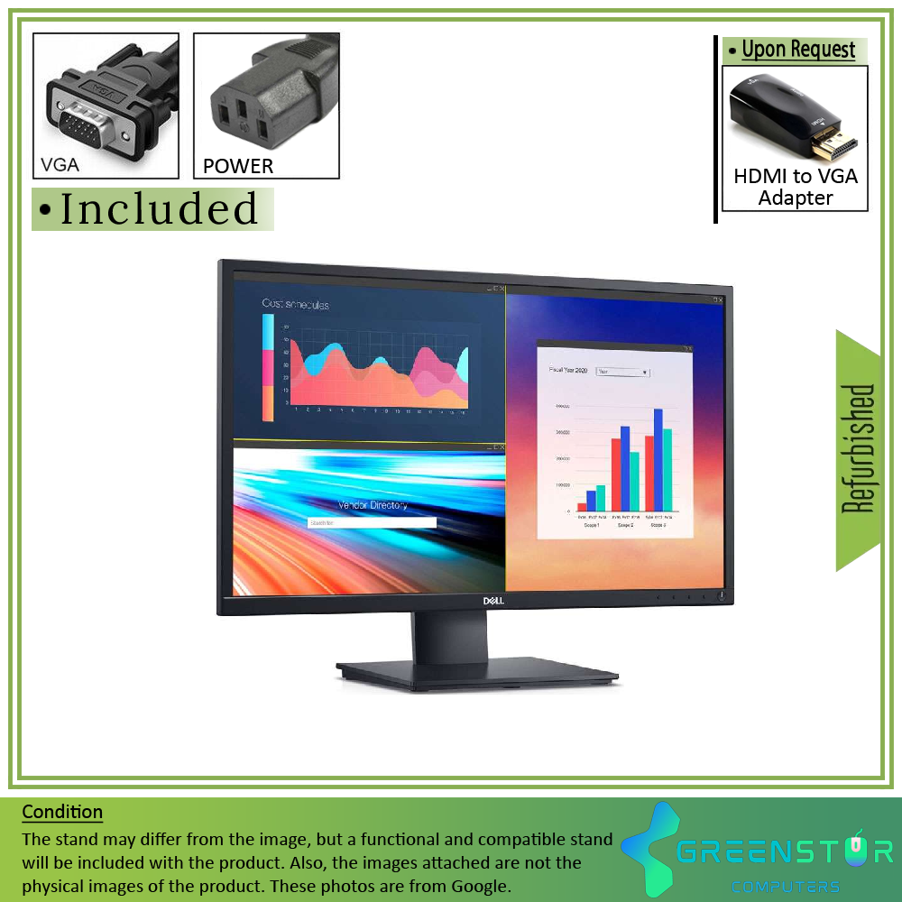 Refurbished(Good) - Dell E-Series E2020H 20" Widescreen 1600x900 HD+ LED Blacklight LCD TN Monitor | VGA, DisplayPort