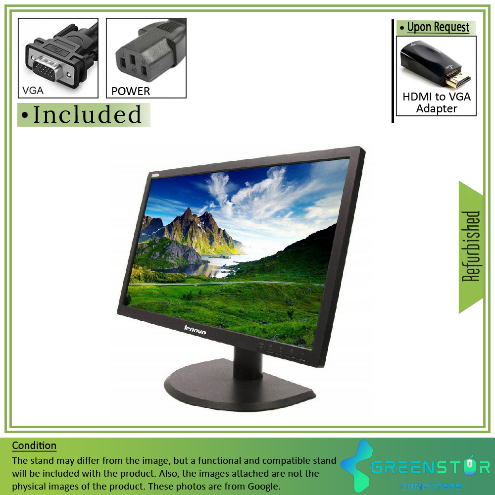 Refurbished(Good) - Lenovo LT2223pwC 22" Widescreen 1920x1080 Full HD LED Backlight TN LCD Monitor : VGA D Sub | HDMI1.4 | Display Port
