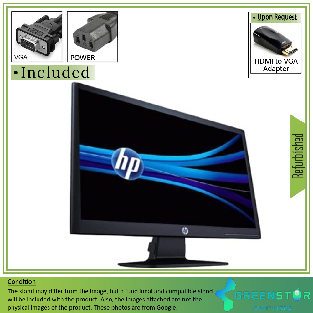 Refurbished(Good) - HP Compaq LE2002x 20" Widescreen 1600 x 900 HD+ LED Backlit LCD Monitor| VGA, DVI