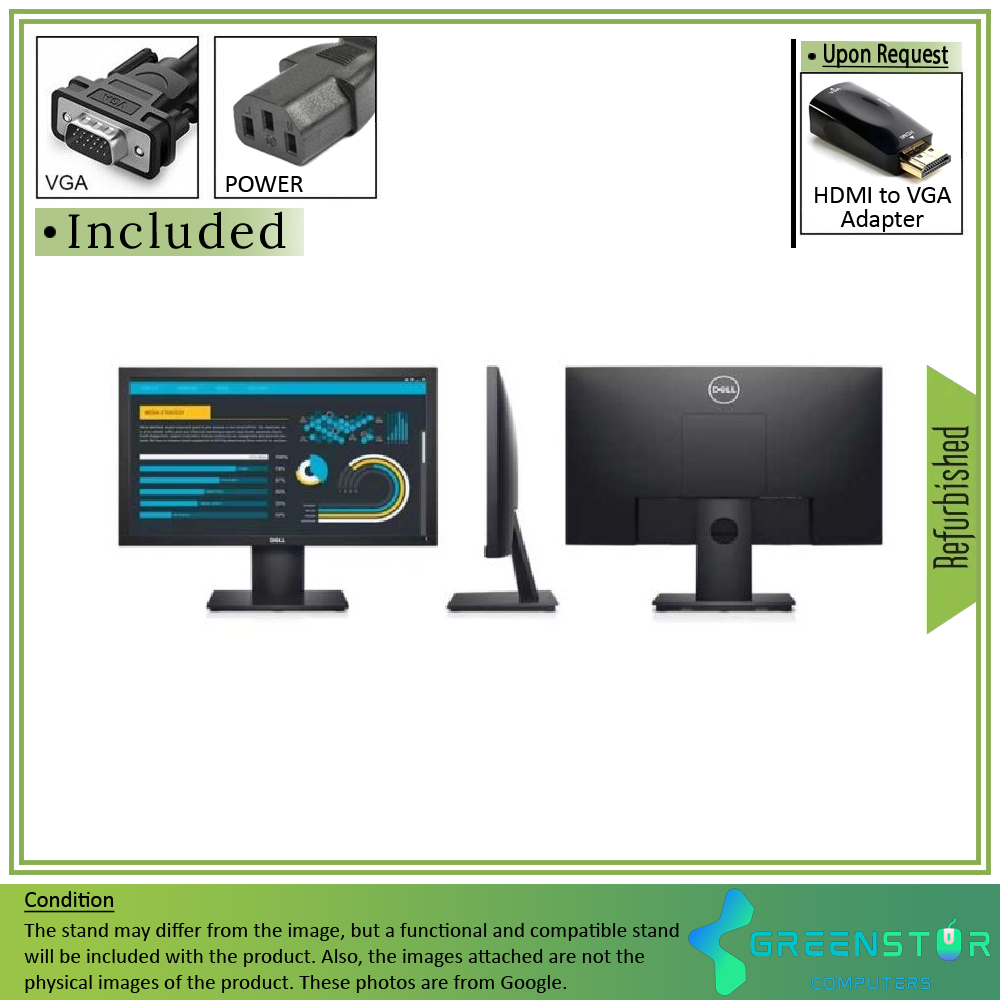 Refurbished(Good) - Dell E-Series E2020H 20" Widescreen 1600x900 HD+ LED Blacklight LCD TN Monitor | VGA, DisplayPort