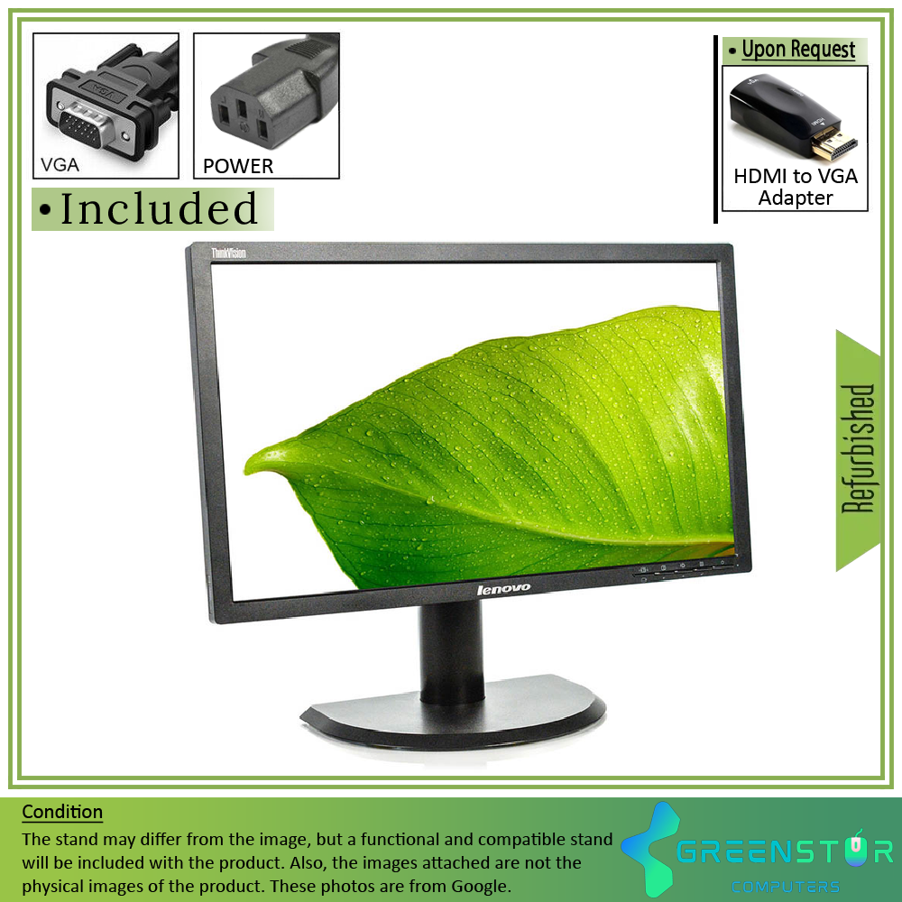 Refurbished(Good) - Lenovo LT2223pwC 22" Widescreen 1920x1080 Full HD LED Backlight TN LCD Monitor : VGA D Sub | HDMI1.4 | Display Port
