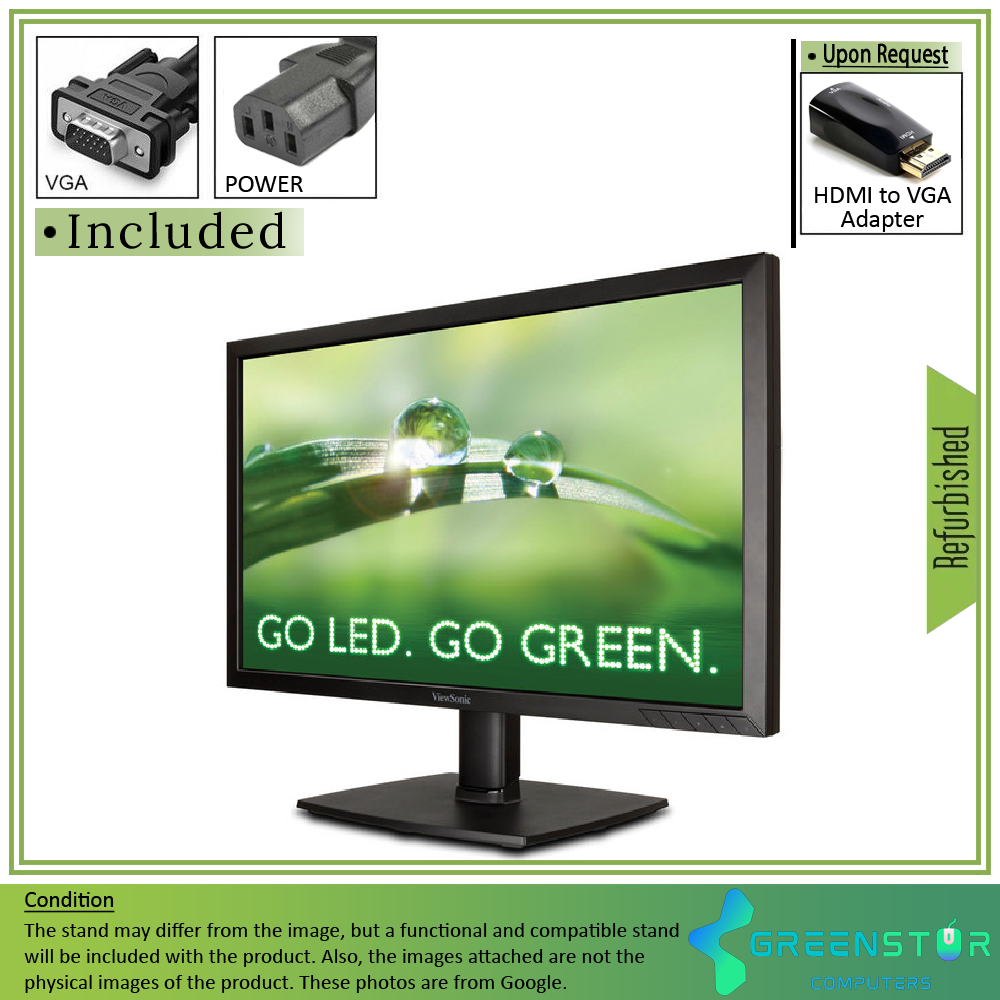 Refurbished(Good) - ViewSonic VA2251M-LED 22" Widescreen 1920x1080 Full HD LED Backlight TN Monitor : VGA D Sub | DVI-D