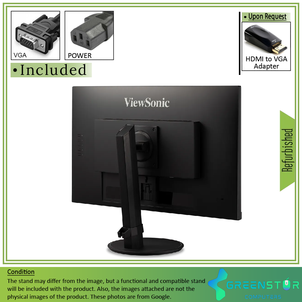 Refurbished(Good) - ViewSonic VA2447-MHJ 24'' Wide 1920x1080 Full HD LED Backlight MVA LCD Monitor : VGA D Sub | HDMI 1.4