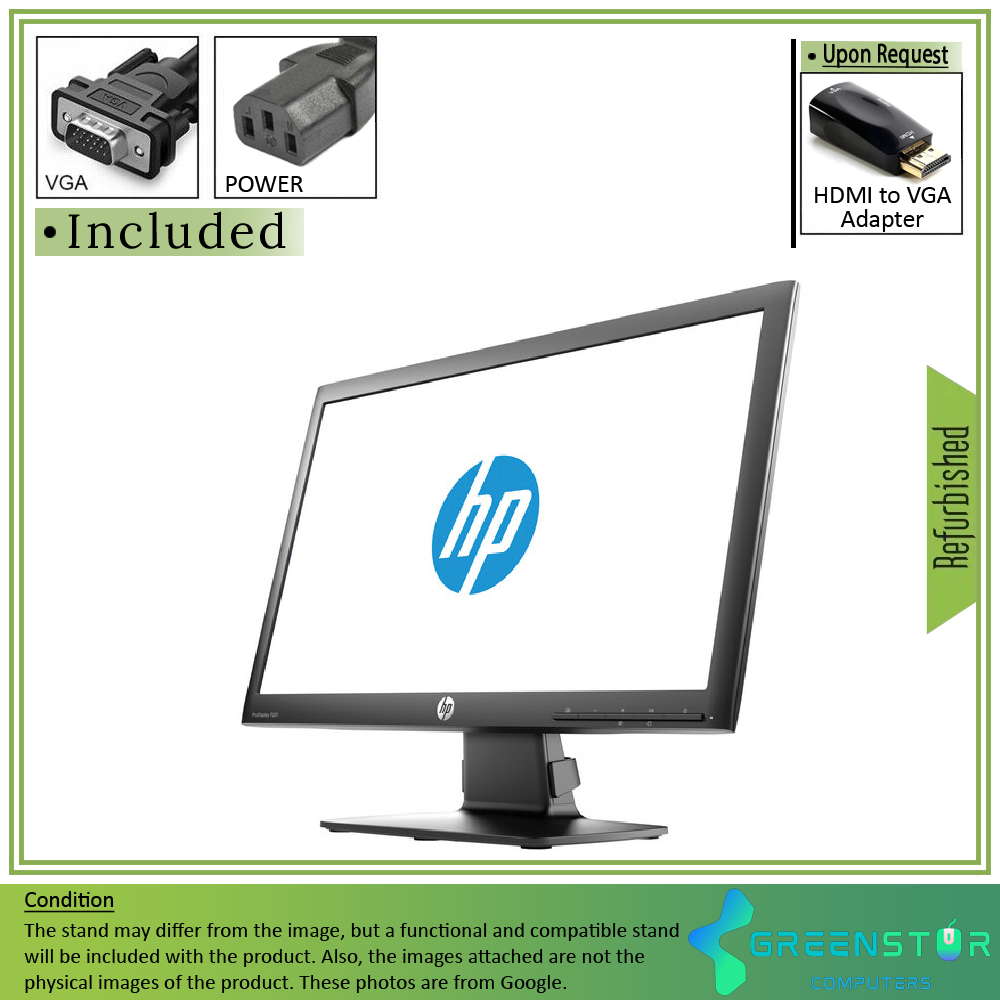 Refurbished(Good) - HP ProDisplay P201 20" Widescreen 1600x900 LED Backlight TN LCD Monitor : VGA D Sub | DVI-D