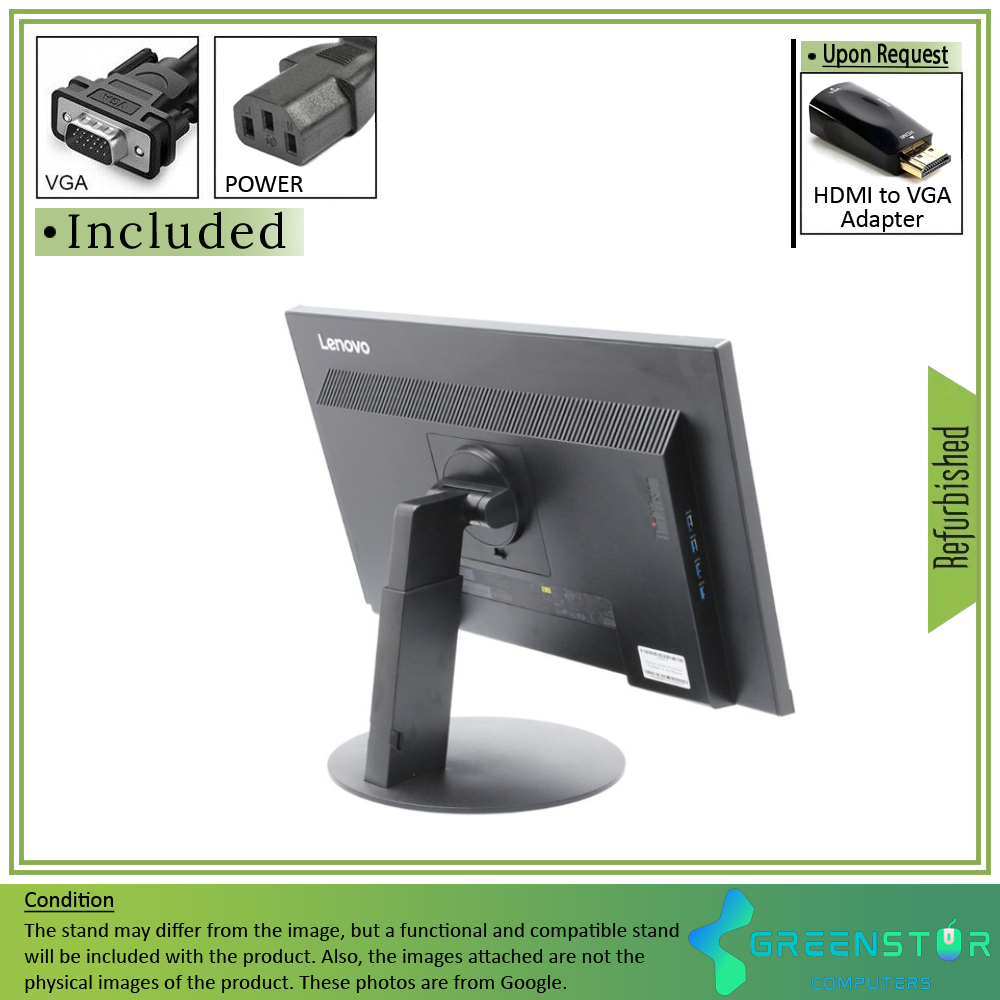 Refurbished(Good) - Lenovo T2364PA 23" Widescreen 1920x1080 LED Backlight IPS LCD Monitor : VGA D Sub | HDMI1.4 | Display Port