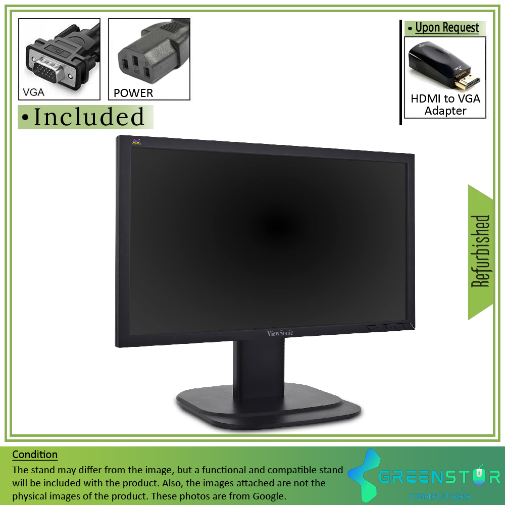 Refurbished(Good) - ViewSonic VG2039M-LED 20" Widescreen 1600 x 900 LED Backlight LCD Monitor | VGA D, DVI-D, DisplayPort