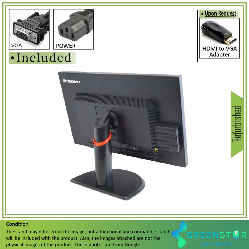 Refurbished(Good) - Lenovo LT2223pwC 22" Widescreen 1920x1080 Full HD LED Backlight TN LCD Monitor : VGA D Sub | HDMI1.4 | Display Port