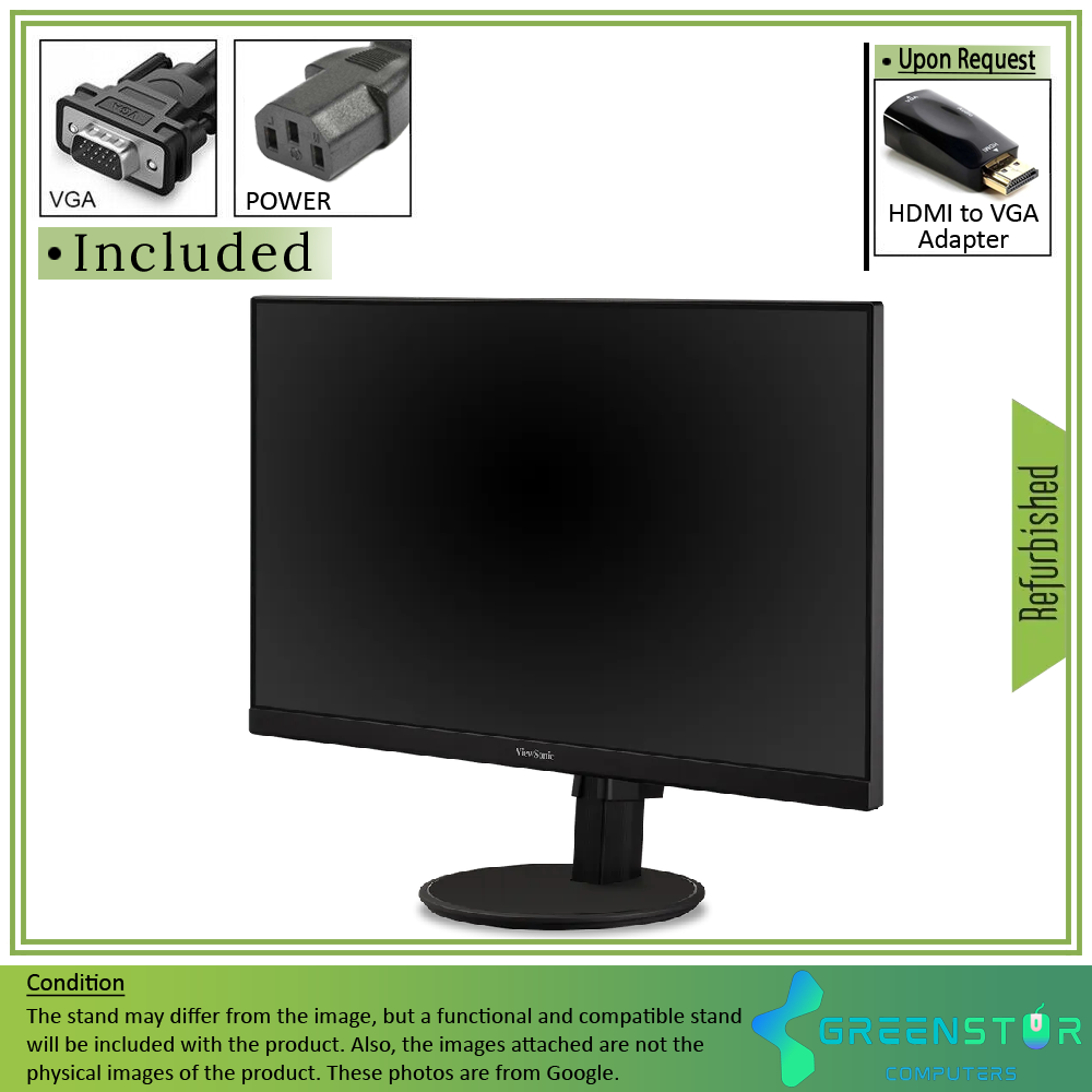 Refurbished(Good) - ViewSonic VA2447-MHJ 24'' Wide 1920x1080 Full HD LED Backlight MVA LCD Monitor : VGA D Sub | HDMI 1.4