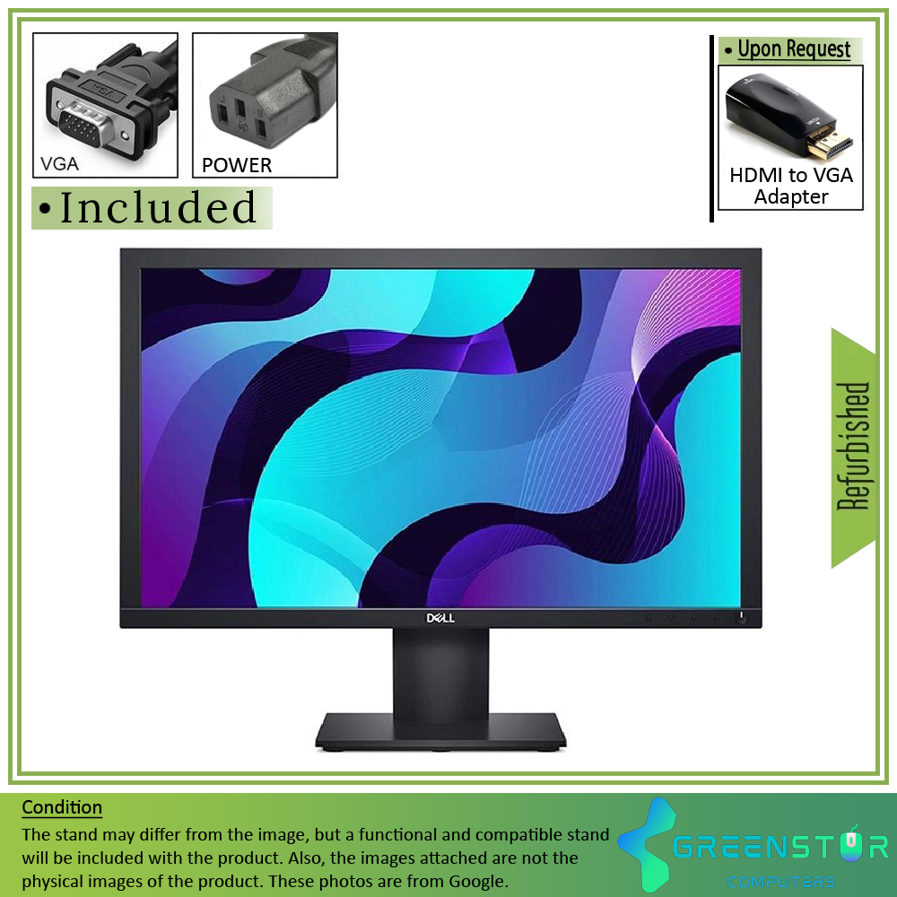 Refurbished(Good) - Dell E-Series E2020H 20" Widescreen 1600x900 HD+ LED Blacklight LCD TN Monitor | VGA, DisplayPort