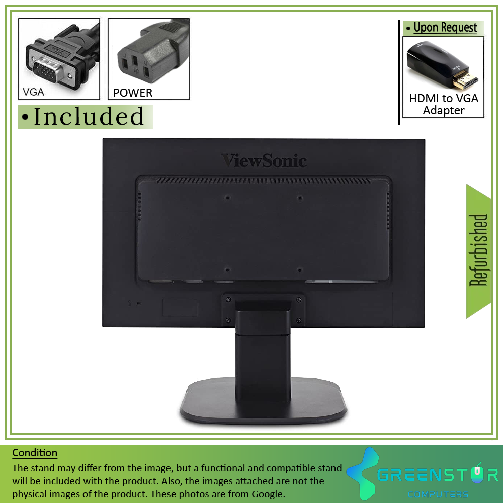 Refurbished(Good) - ViewSonic VG2039M-LED 20" Widescreen 1600 x 900 LED Backlight LCD Monitor | VGA D, DVI-D, DisplayPort