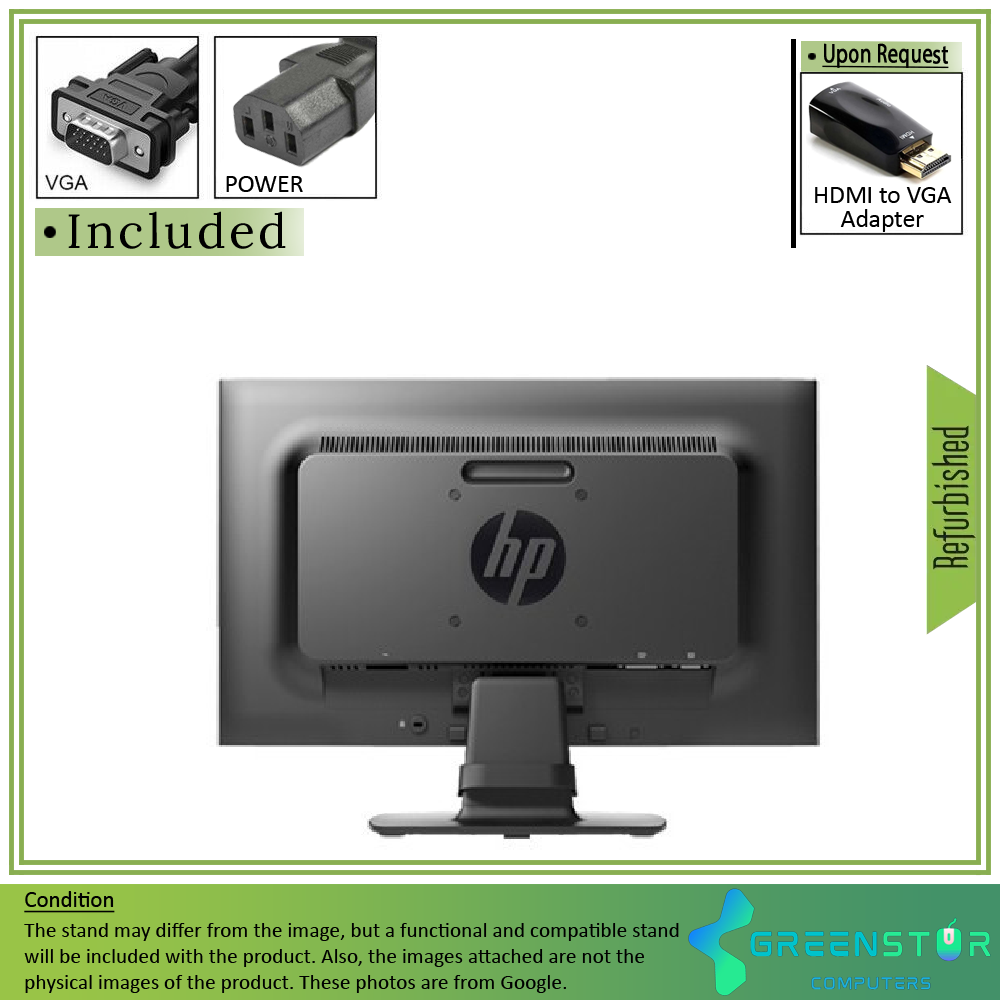 Refurbished(Good) - HP Compaq LE2002x 20" Widescreen 1600 x 900 HD+ LED Backlit LCD Monitor| VGA, DVI