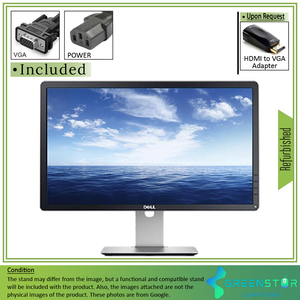 Refurbished(Good) - Dell Professional P2214H 22" Widescreen 1920x1080 FHD LED Backlit IPS Monitor | VGA, DVI, DisplayPort