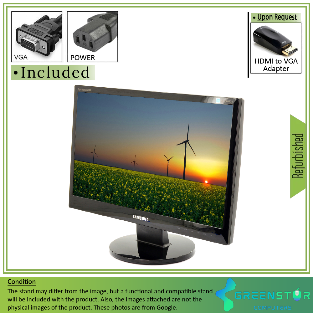 Refurbished(Good) - Samsung SyncMaster 2243SWX 21.5" Widescreen 1920x1080 FHD LCD VA Flat Panel Monitor | VGA, DVI