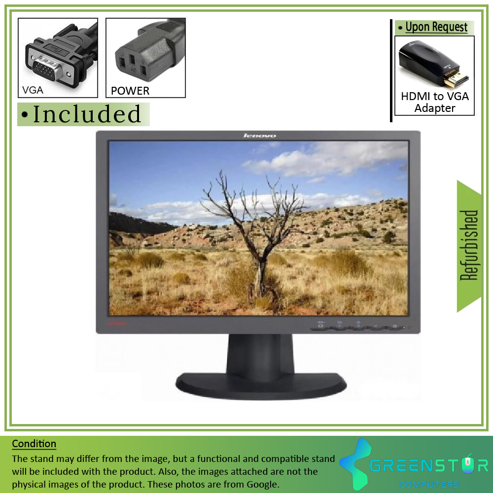 Refurbished(Good) - Lenovo ThinkVision LT2252p 22" Widescreen 1680x1050 HD LED Backlight LCD TN Monitor | VGA, DVI, DisplayPort