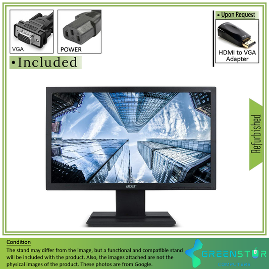 Refurbished(Good) - Acer V196HQL 18.5" Widescreen 1366x768 LED Backlit LCD TN Monitor