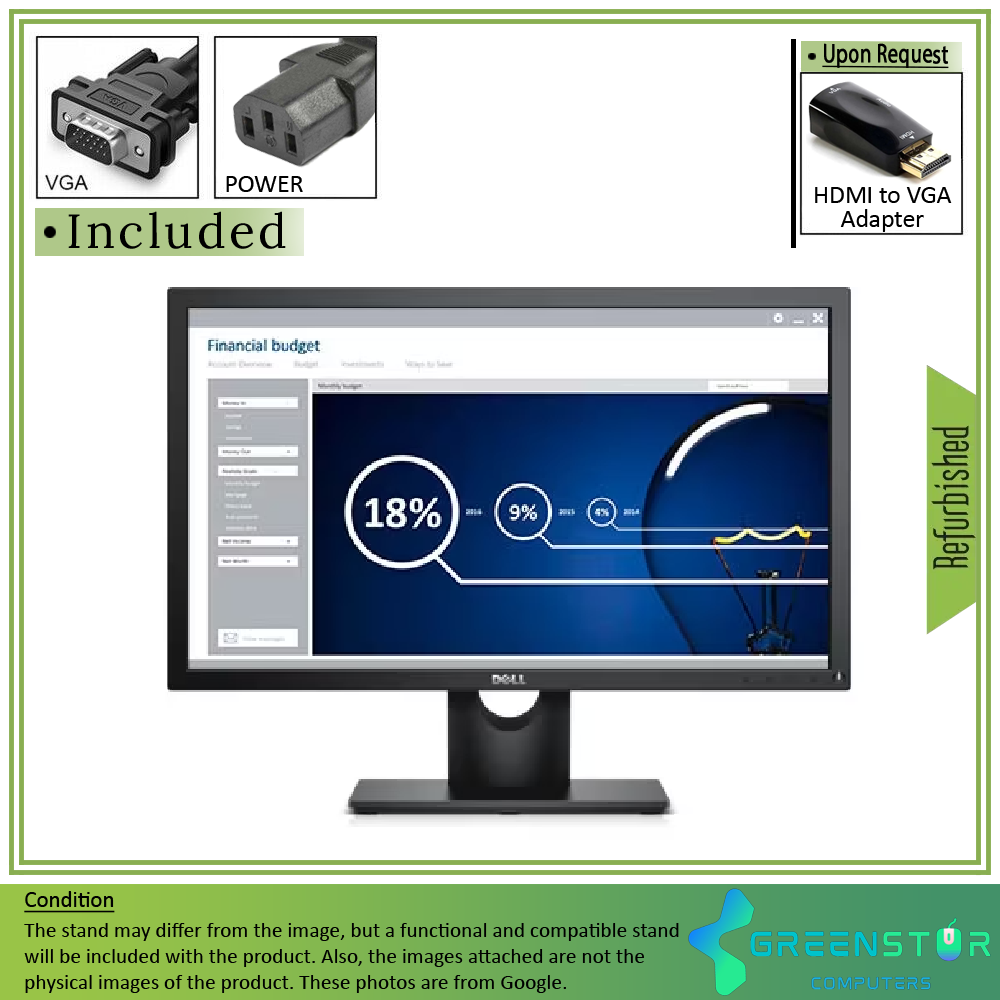 Refurbished(Good) - Dell E2316HF 23" Widescreen 1920x1080 Full HD LED Backlight LCD TN Monitor | VGA, DisplayPort