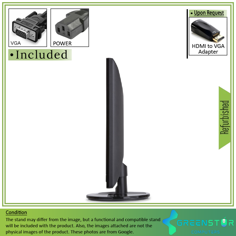 Refurbished(Good) - ViewSonic VA2246M-LED 22” Widescreen 1920x1080 FHD LED Backlight LCD TN Monitor | DVI-D, VGA