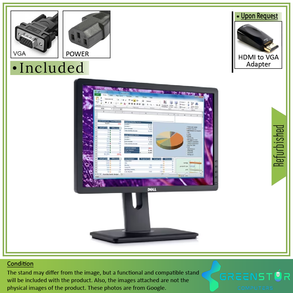Refurbished(Good) - Dell Professional P1913 19" Widescreen 1400x900 HD+ LED Backlight LCD TN Panel Monitor | VGA, DVI, DisplayPort