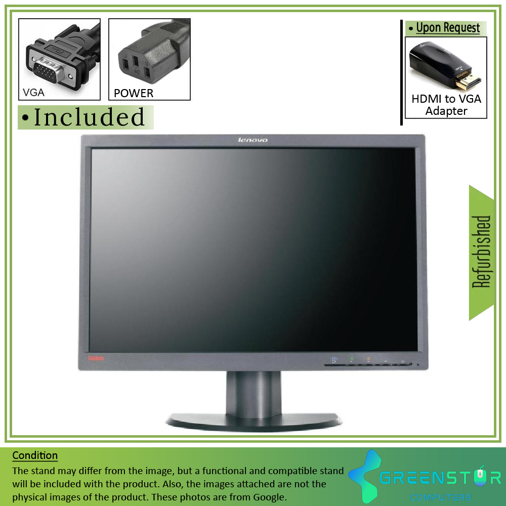 Refurbished(Good) - Lenovo ThinkVision LT2252p 22" Widescreen 1680x1050 HD LED Backlight LCD TN Monitor | VGA, DVI, DisplayPort