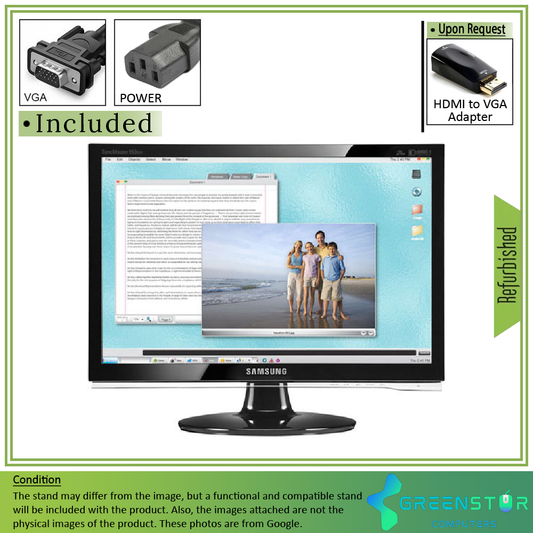 Refurbished(Good) - Samsung SyncMaster 953BW 19" Widescreen 1440x900 HD+ LED Backlight LCD TN Panel Monitor | VGA, DVI