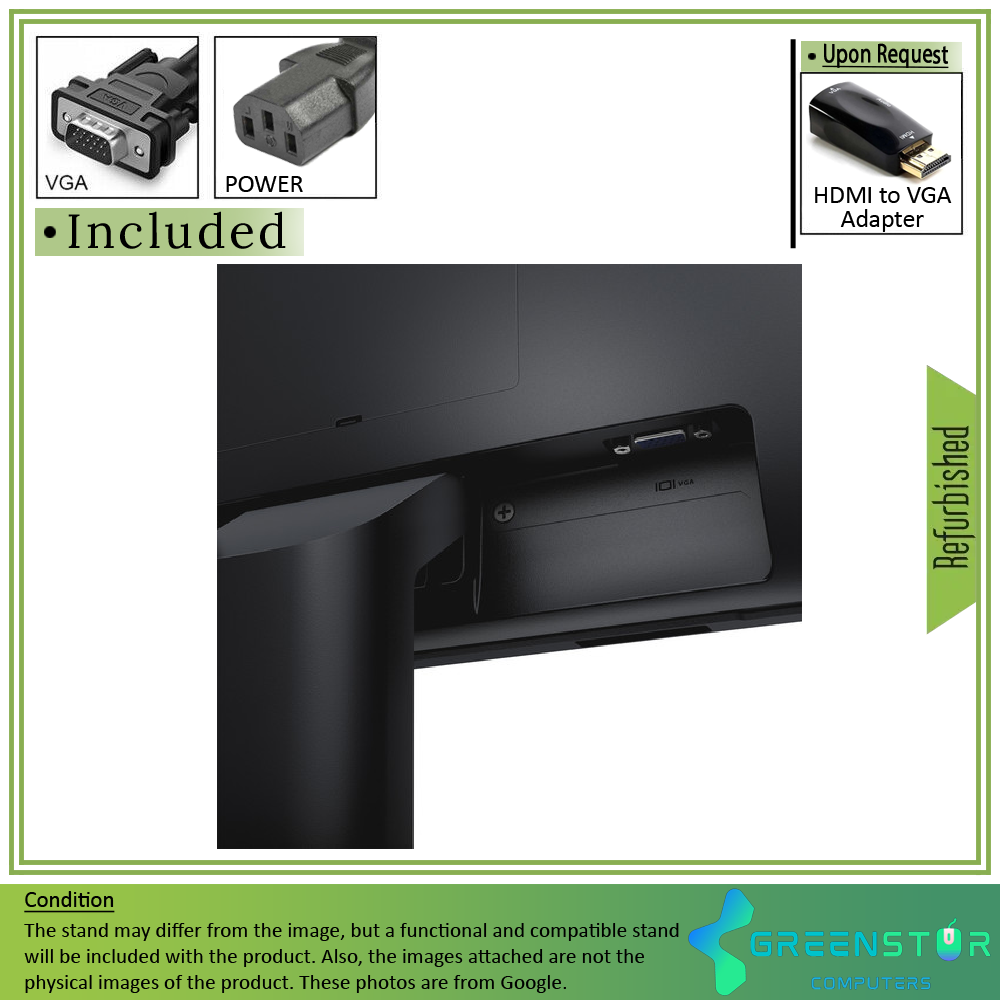 Refurbished(Good) - Dell E Series E1914H 18.5" Widescreen 1366x768 HD LED Backlit LCD TN Monitor| VGA
