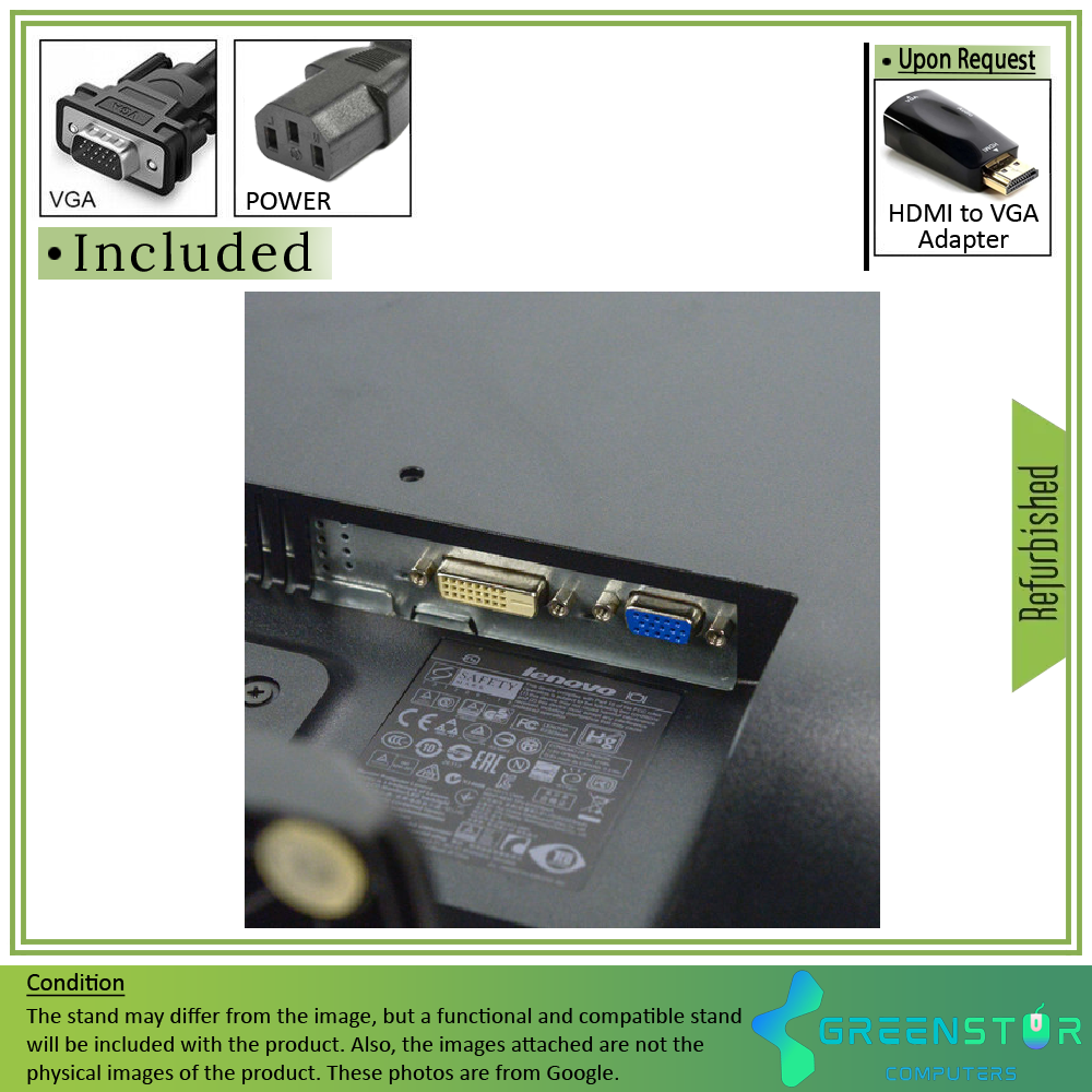 Refurbished(Good) - Lenovo ThinkVision E2323swA 23" Widescreen 1920x1080 FHD WLED Backlit LCD Monitor | VGA, DVI