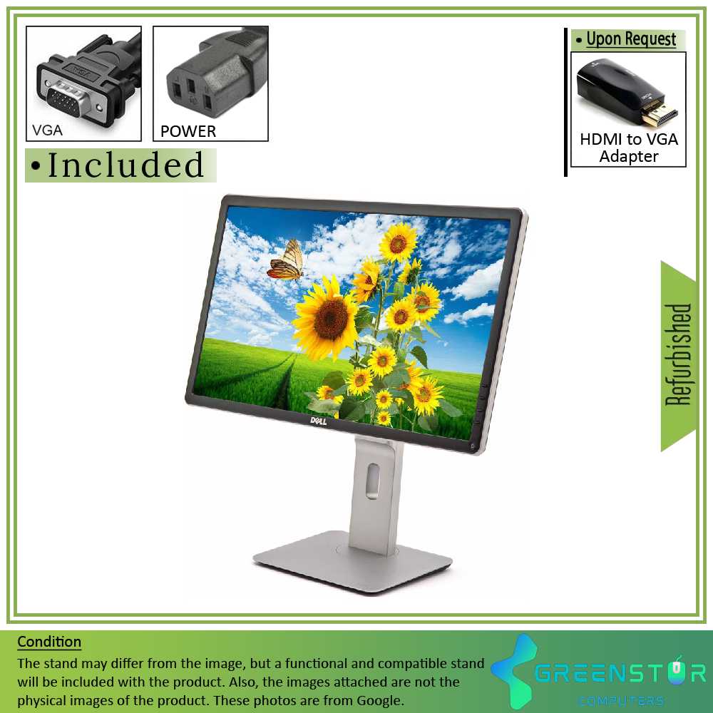 Refurbished(Good) - Dell Professional P2214H 22" Widescreen 1920x1080 FHD LED Backlit IPS Monitor | VGA, DVI, DisplayPort