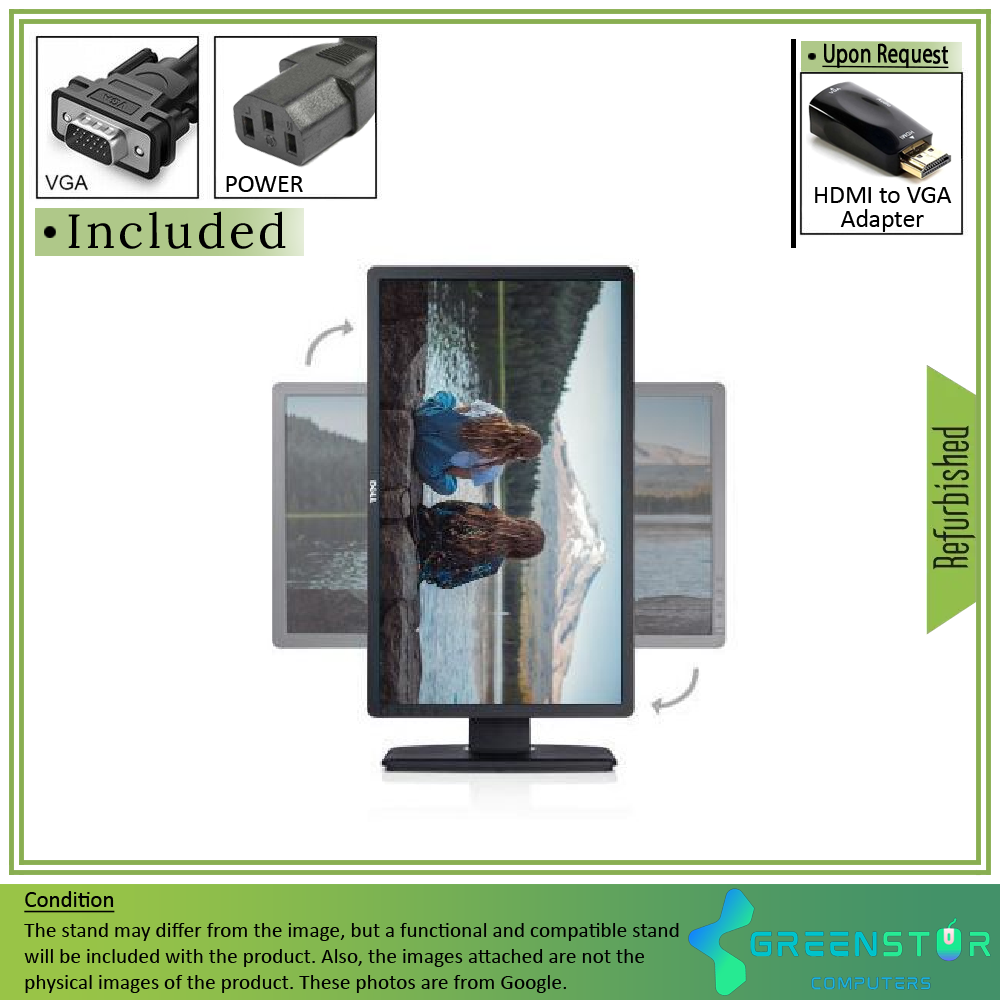 Refurbished(Good) - Dell Professional P2312HT 23" Widescreen 1920 x 1080 Full HD LED Backlight LCD Monitor | VGA, DVI