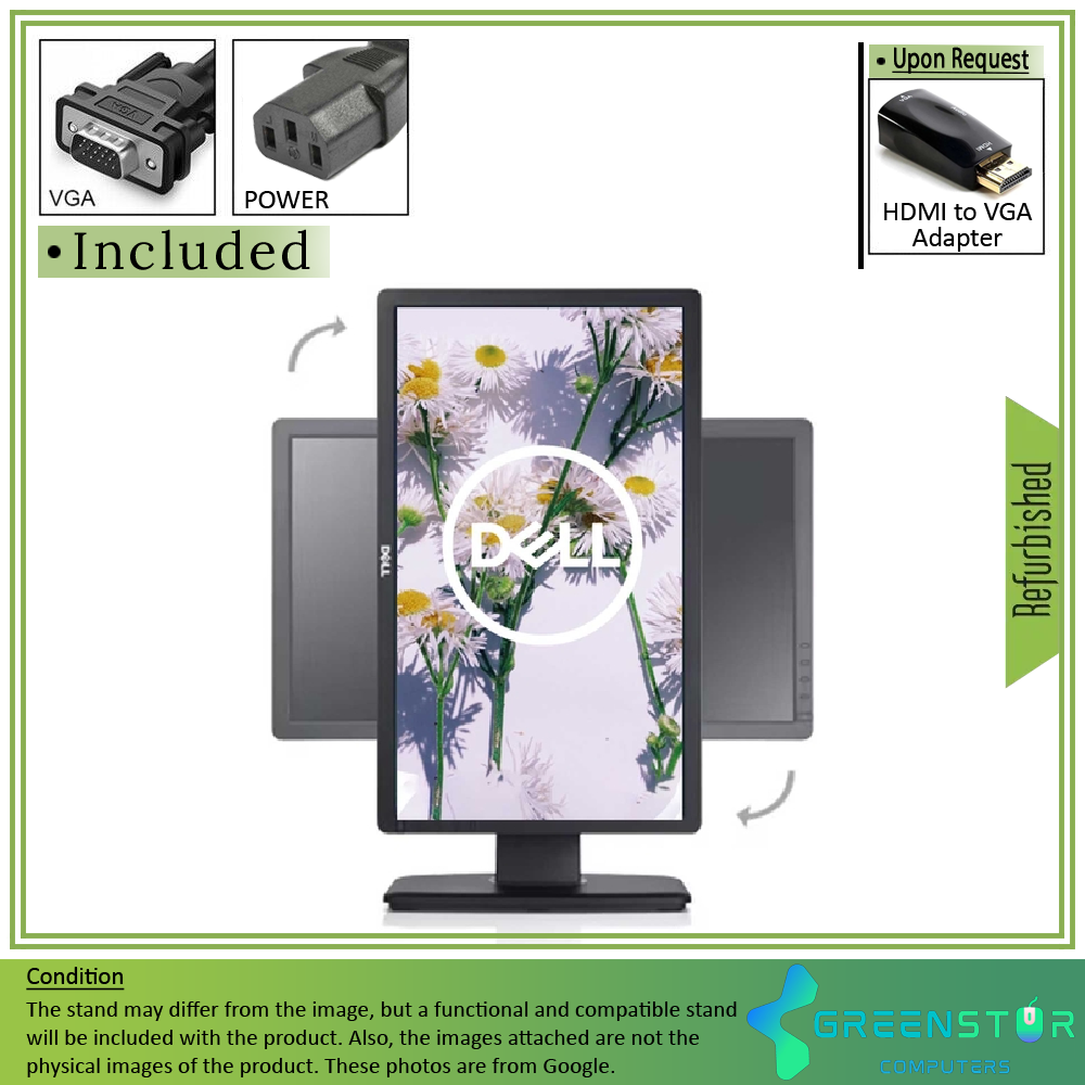 Refurbished(Good) - Dell Professional P2012HB 20" Widescreen 1600x900 HD+ LED Backlit LCD TN Flat Panel Monitor | VGA, DVI