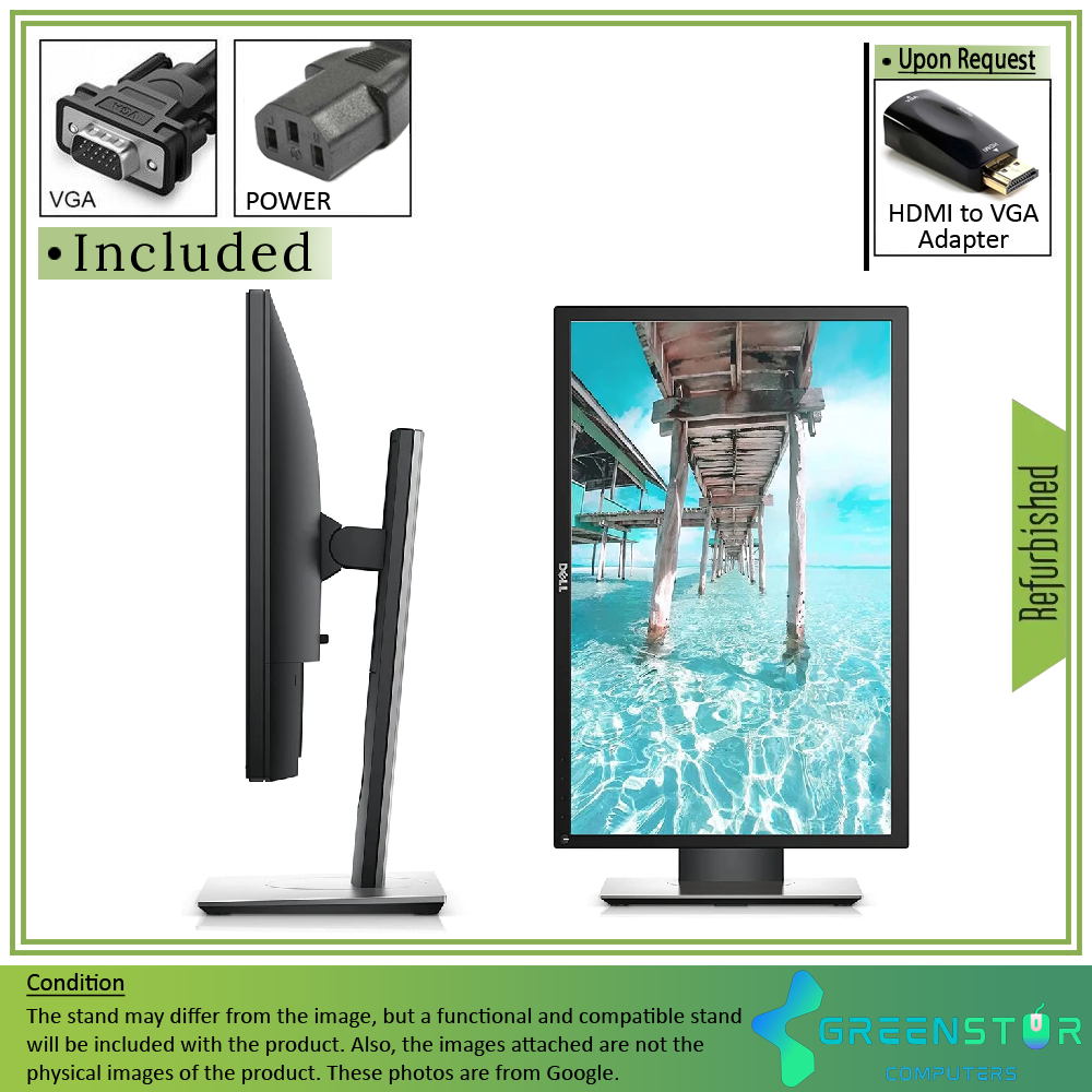 Refurbished(Good) - Dell Professional P2214H 22" Widescreen 1920x1080 FHD LED Backlit IPS Monitor | VGA, DVI, DisplayPort