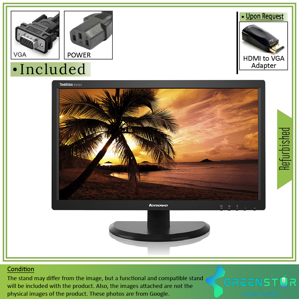 Refurbished(Good) - Lenovo ThinkVision E2323swA 23" Widescreen 1920x1080 FHD WLED Backlit LCD Monitor | VGA, DVI