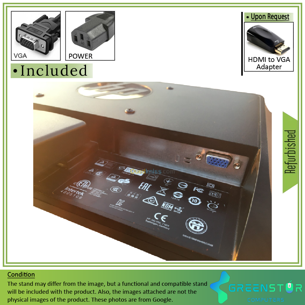 Refurbished(Good) - HP Promo V193 18.5" Widescreen 1366 x 768 HD+ LED Backlit LCD Monitor